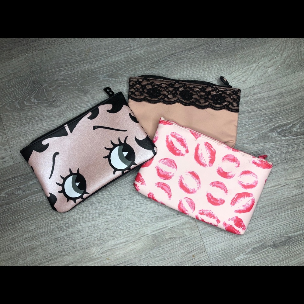 Pink makeup bags